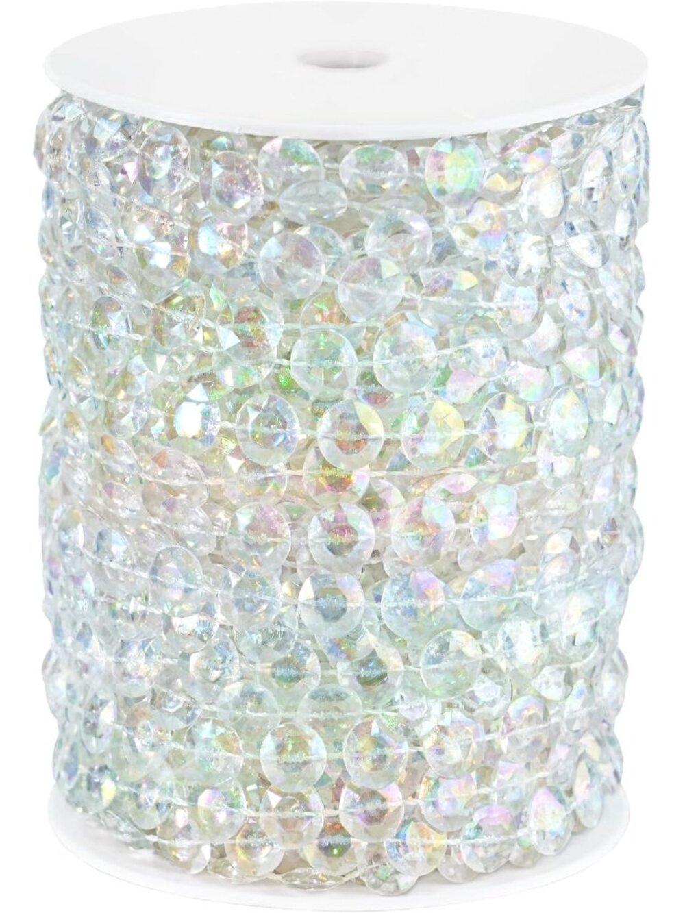 99FT Acrylic Crystal Garland, Iridescent Shimmer Diamond-Shaped Crystal Bead Str